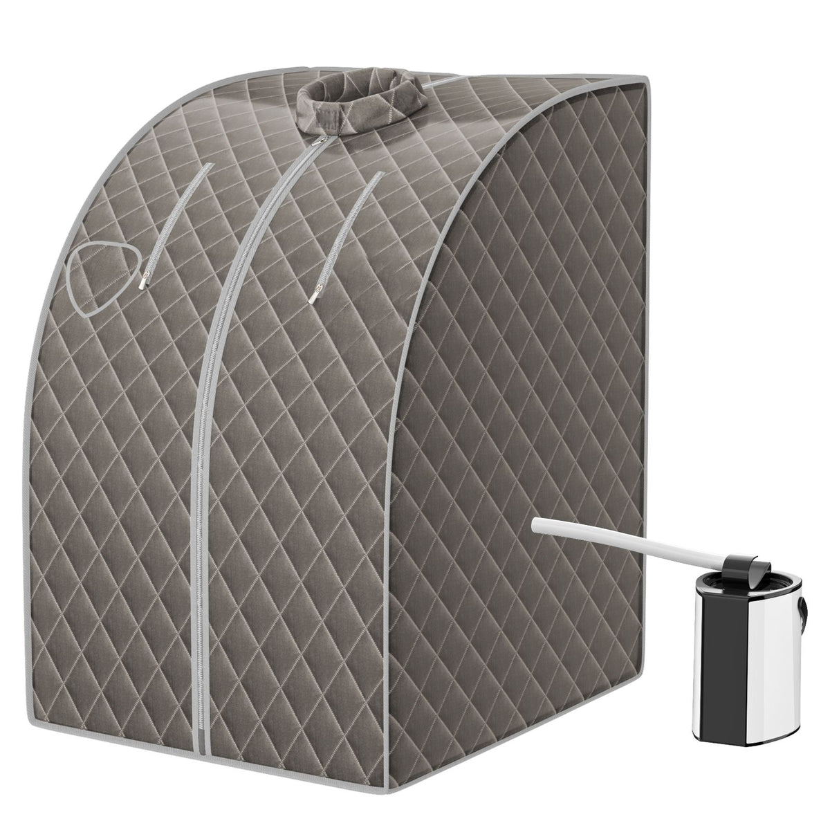 Cabine De Sauna Portable Pliable 3L Avec Télécommande 9 Options De Minuterie Fonction De Vaporisation Puissance 1000 W Noir/Gris/Argent