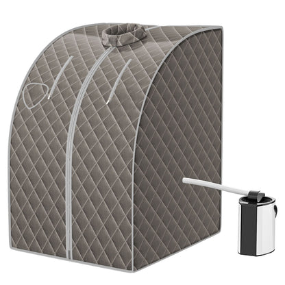 Cabine De Sauna Portable Pliable 3L Avec Télécommande 9 Options De Minuterie Fonction De Vaporisation Puissance 1000 W Noir/Gris/Argent