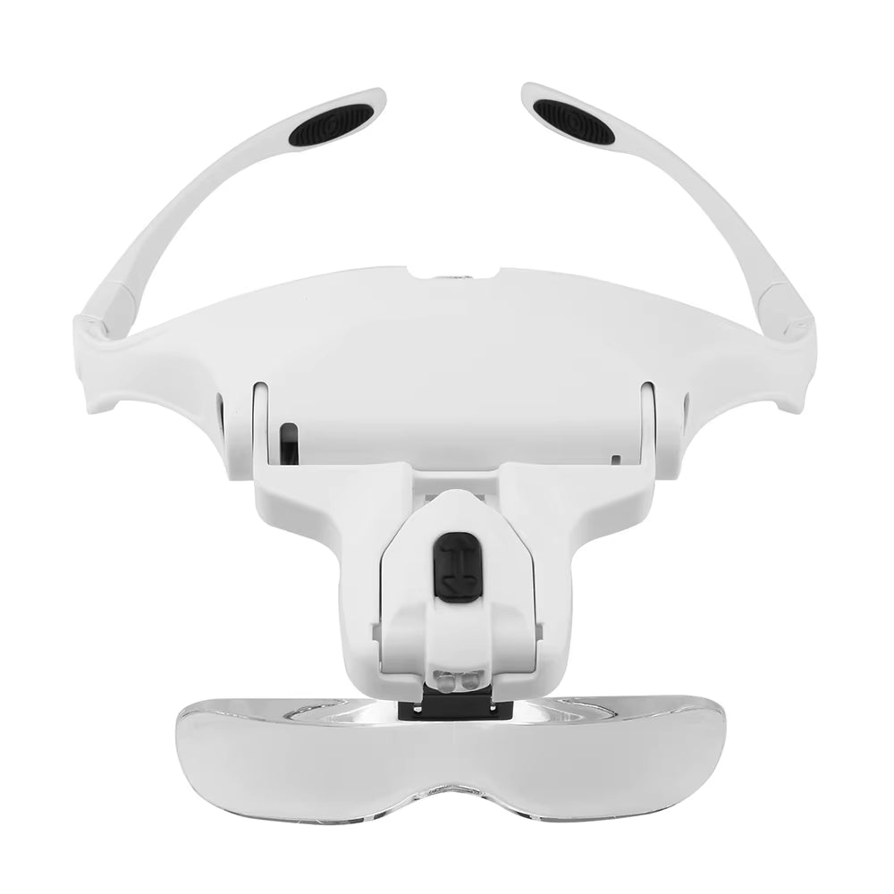 Magnifying Glasses Reading Illuminated Magnifier 1.0X 1.5X 2.0X 2.5X 3.5X 2 Lights Adjustable Head Illuminated Loupe Magnifier