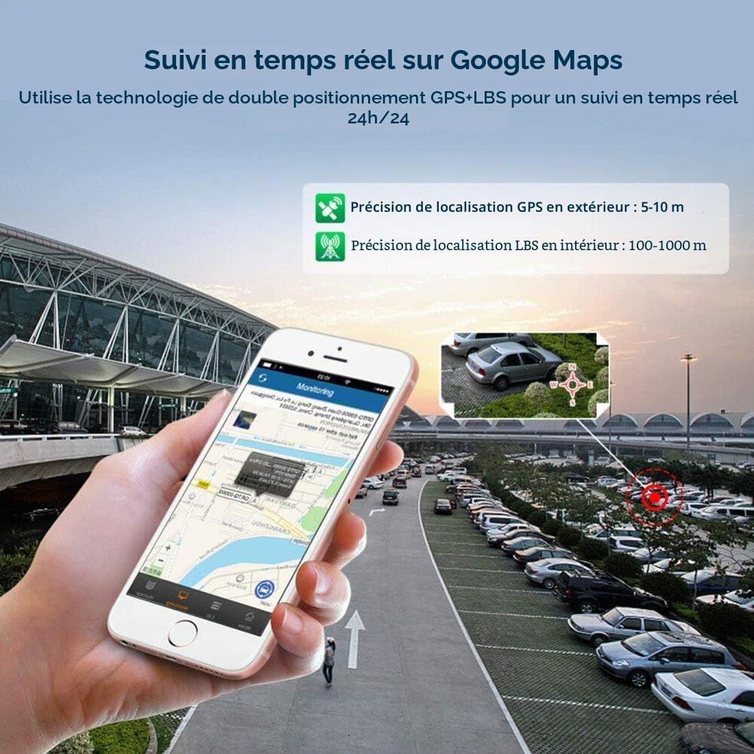 Traceur GPS Voiture Tracker 5 Mois En Veille Plusieurs Alarmes Intelligentes Étanche Avec Aimant Antivol APP Aucun Abonnement Requis 6 Mois Historique De Navigation Adapté Aux GPS Poids Lourds TK905B