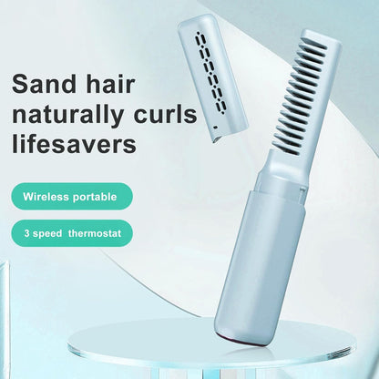 Peigne À Lisser Les Cheveux, 3 Températures Réglables Brosse À Lisser Les Cheveux Sans Fil Rechargeable, Brosse Lissante Portative Pour Femmes, Outil Peigne Coiffure À Sertir