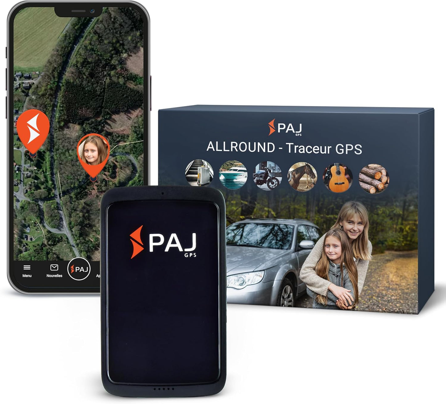 Allround Finder – Traceur GPS Voiture, Moto, Objets, Personnes Âgées Et Enfants– Tracker GPS En Temps Réel– Autonomie De 20 À 60 Jours (Mode Veille)