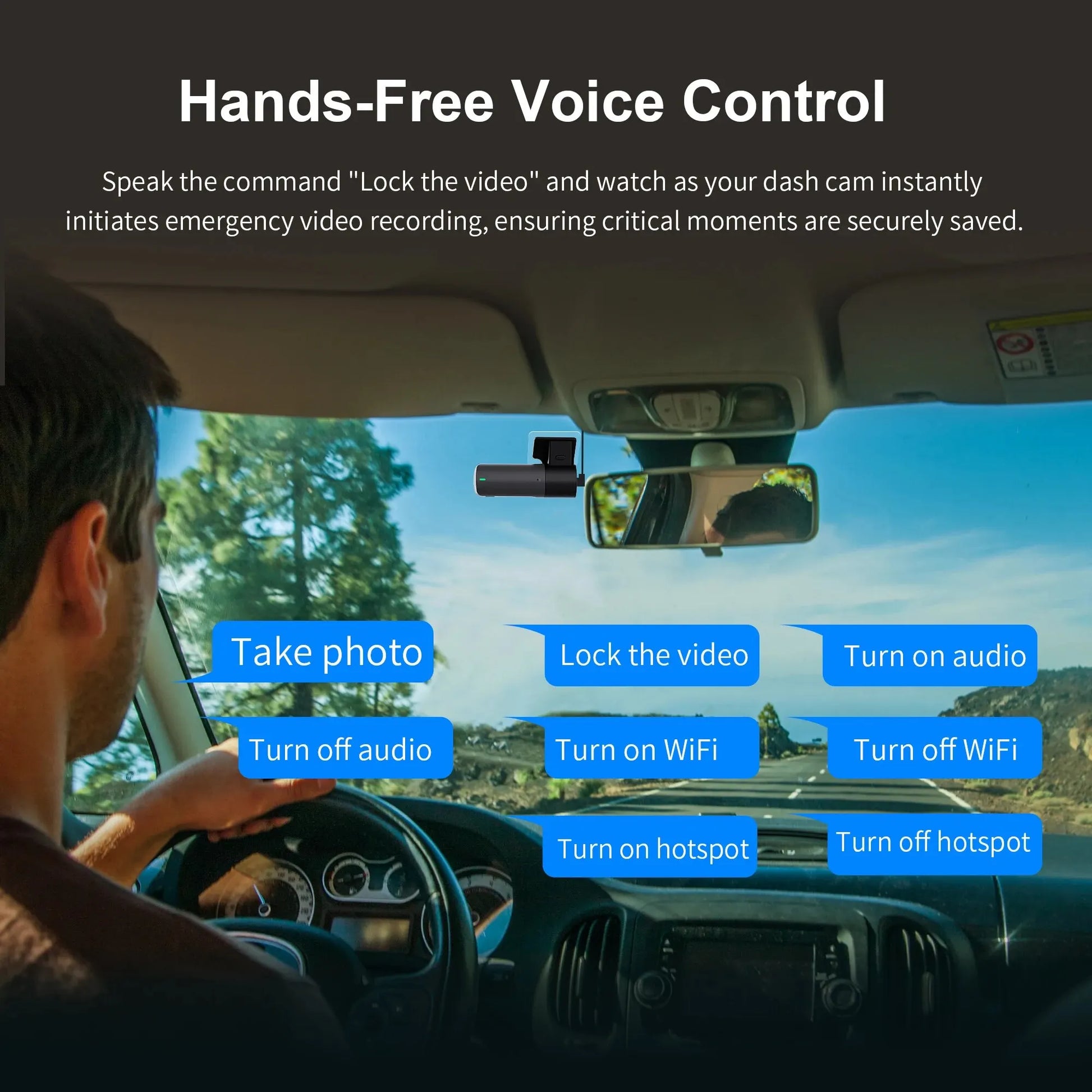 2K Dash Camera for Car DVR Dash Cam in the Car  D5 Video Recorder Emergency Voice Control Wifi APP Monitor WDR Dashcam
