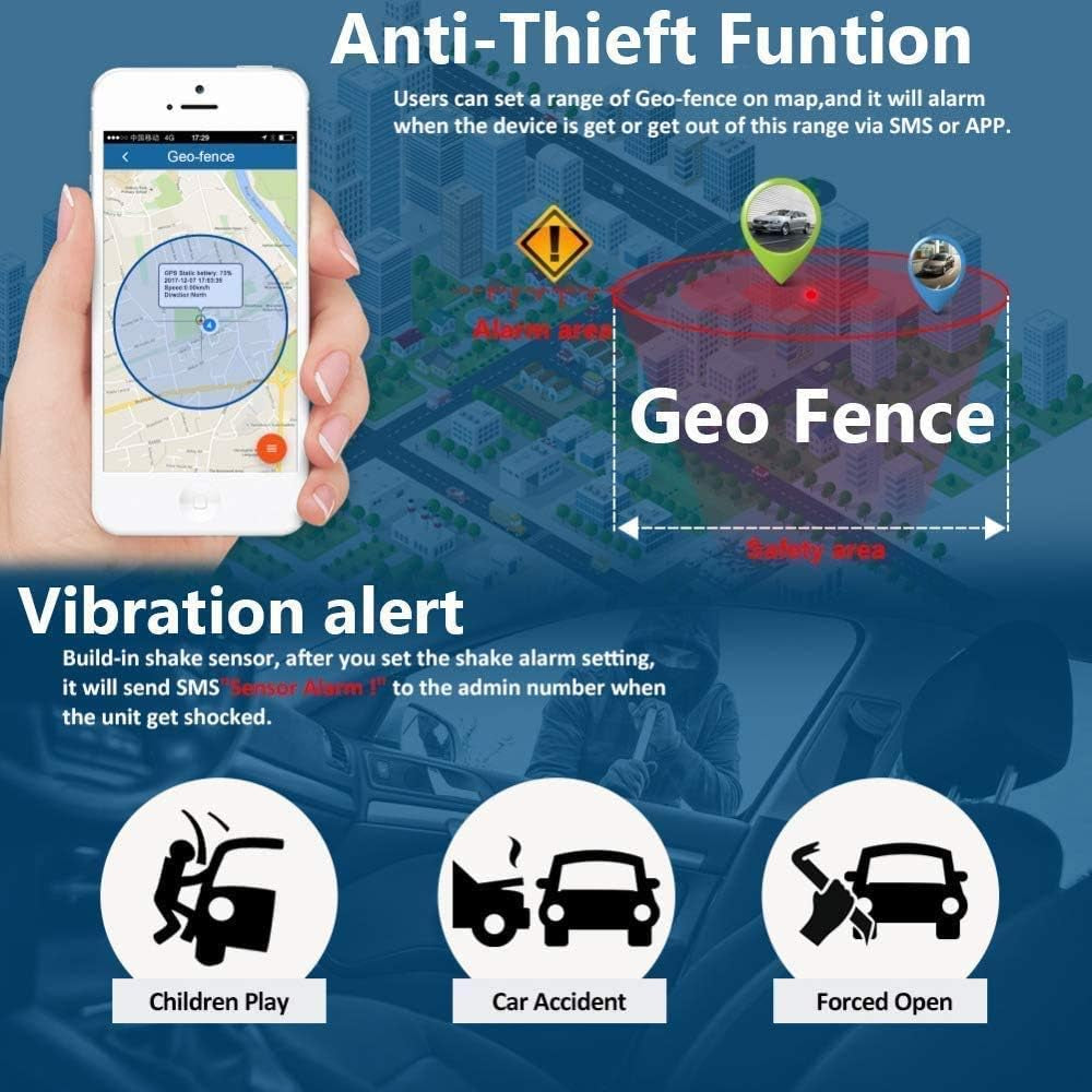Traceur GPS Voiture Tracker 5 Mois En Veille Plusieurs Alarmes Intelligentes Étanche Avec Aimant Antivol APP Aucun Abonnement Requis 6 Mois Historique De Navigation Adapté Aux GPS Poids Lourds TK905B