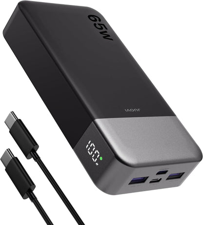 Batterie Externe 65W 20000Mah Power Bank USB C In&Out Chargeur Portable Charge Rapide Compatible Avec Macbook Iphone 17 16 15 14 Galaxy S24 Smartphone Ordinateur Portable Tablette