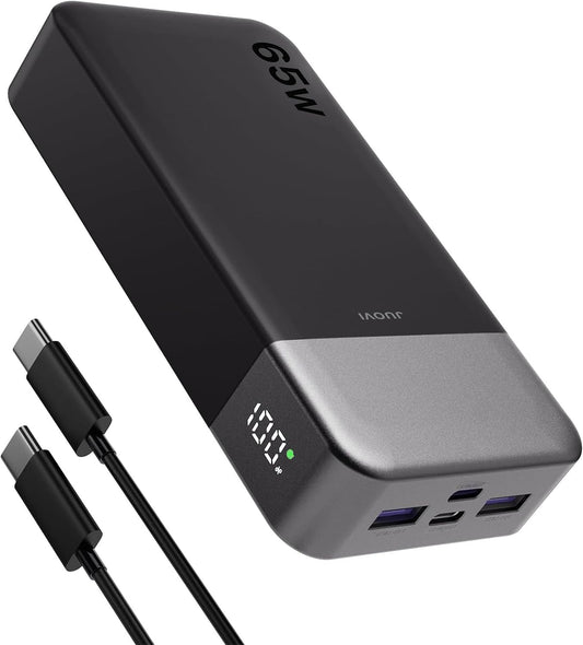 Batterie Externe 65W 20000Mah Power Bank USB C In&Out Chargeur Portable Charge Rapide Compatible Avec Macbook Iphone 17 16 15 14 Galaxy S24 Smartphone Ordinateur Portable Tablette