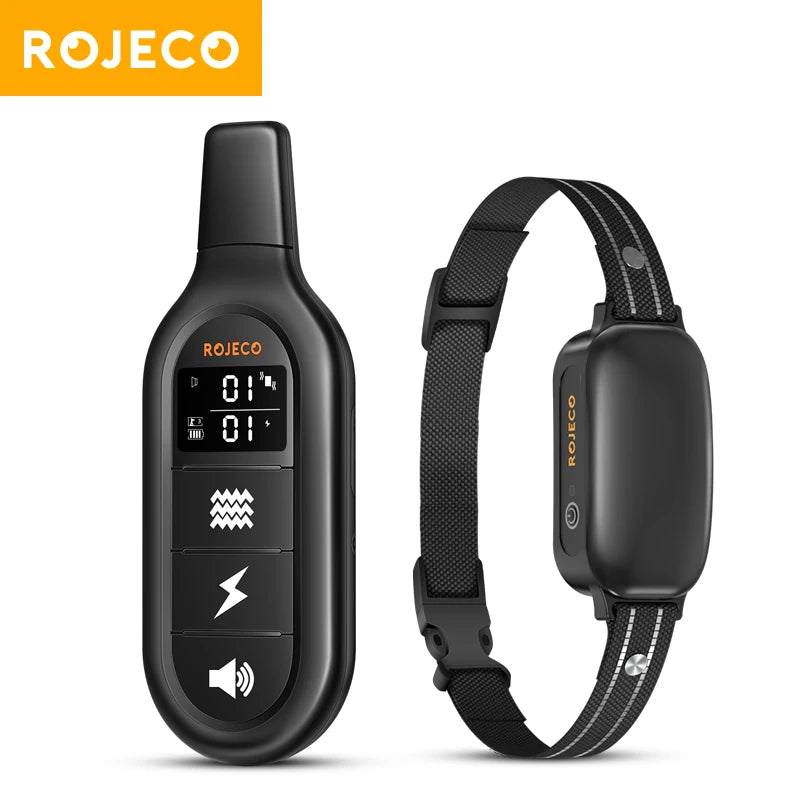 Electric Dog Training Collar Digital Rechargeable Remote Control IPX7 Waterproof Vibrator Pet Dog Bark Stop Shock Collar
