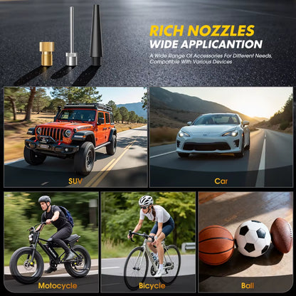 Rechargeable Tire Inflator Digital Cordless Car Tyre Inflator for Motocycle Bicycle Balls Portable Compressor Air Pump