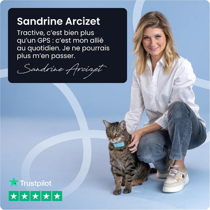 – Collier GPS Chat Connecté Mini | N° 1 Des GPS Pour Chats | Localisation GPS En Direct | Historique De Localisation Et Fonction Territoire | Collier De Sécurité Inclus (Bleu Foncé)