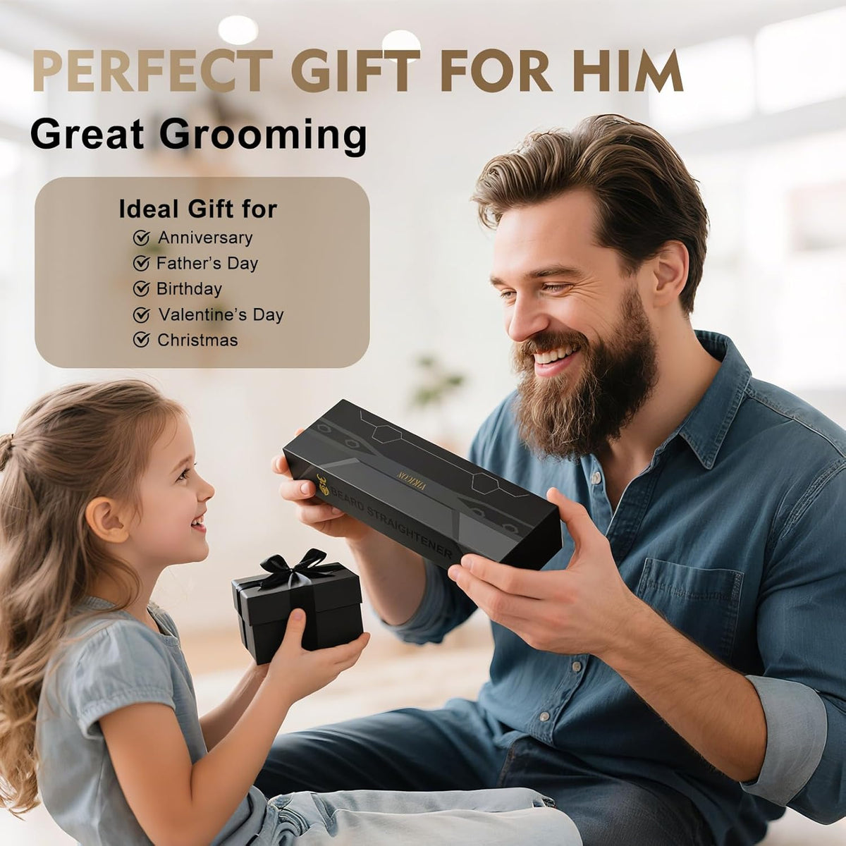 Lisseur Barbe Homme, Mini Lisseur Cheveux, Brosse Chauffante 30S | Peigne À Cheveux Ionique, Lisseur Chauffant Pour Coiffer Barbe Longue Et Courte, Brosse Rapide Pour Cheveux Et Barbe