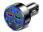 Chargeur Voiture Allume Cigare 4 Ports USB + 2 USB-C PD 66W Et Écran LED.