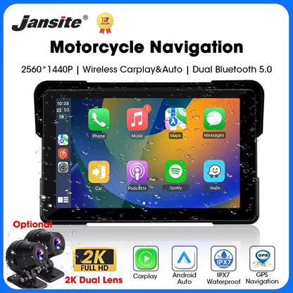 5/7 Inch Carplay Motorcycle DVR Navigation GPS Wireless Carplay Android Auto IPX7 Display Screen Portable Moto Monitor