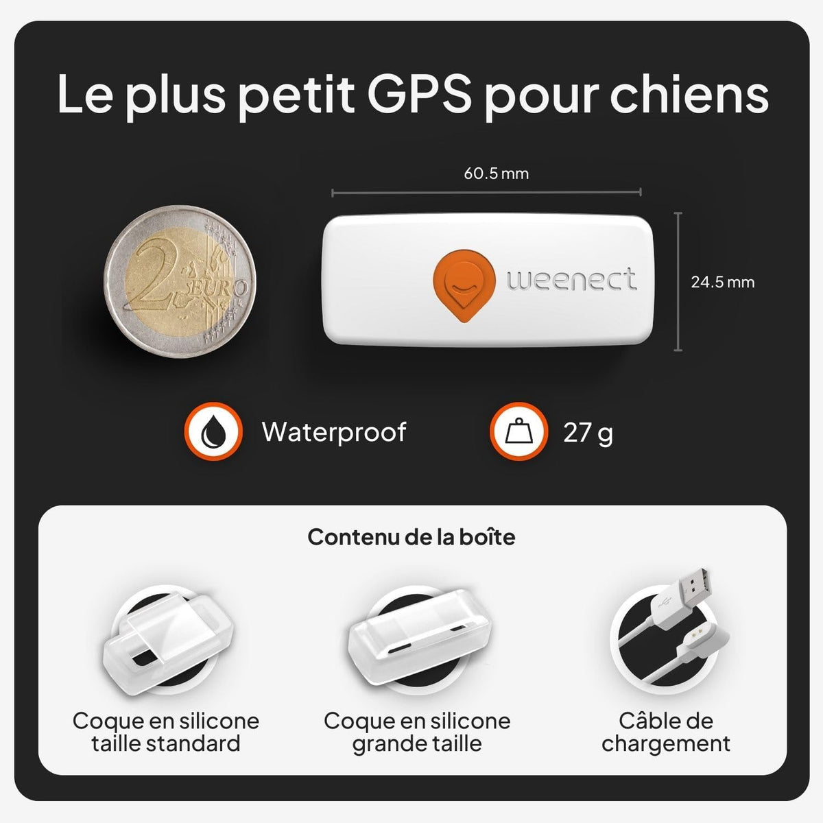 Chien XS - Mini Traceur GPS Pour Chien | Suivi En Temps Réel | Etanche | plus Petit Modèle Du Marché | Abonnement Requis | Garantie À Vie