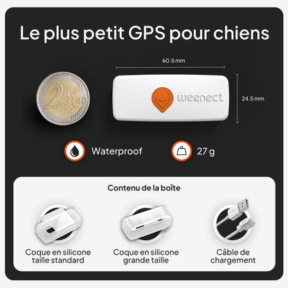 Chien XS - Mini Traceur GPS Pour Chien | Suivi En Temps Réel | Etanche | plus Petit Modèle Du Marché | Abonnement Requis | Garantie À Vie