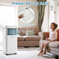 Climatiseur Mobile 4 En 1 Refroidissement Déshumidification Ventilateur 9000BTU 2 Vitesses Mode Veille Minuterie 24 H Blanc/Noir