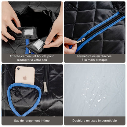 Cabine De Sauna Portable Pliable 3L Avec Télécommande 9 Options De Minuterie Fonction De Vaporisation Puissance 1000 W Noir/Gris/Argent