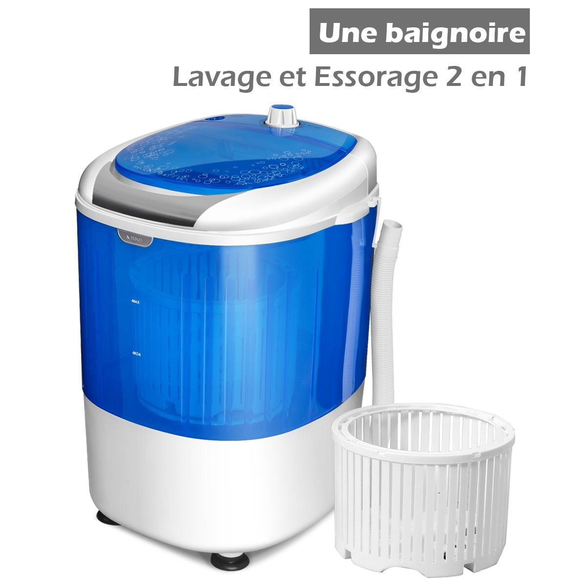 Mini Machine À Laver Avec Essoreuse À Cuve Unique 2,5 KG Portable Avec Fonction De Chronométrage