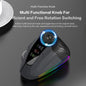RGB Backlit Speed Roller Wireless Vertical Mouse with Function Adjustment Knob Bluetooth USB Ergonomic Mice Slient Click