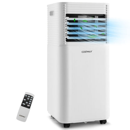 Climatiseur Mobile 4 En 1 Refroidissement Déshumidification Ventilateur 9000BTU 2 Vitesses Mode Veille Minuterie 24 H Blanc/Noir
