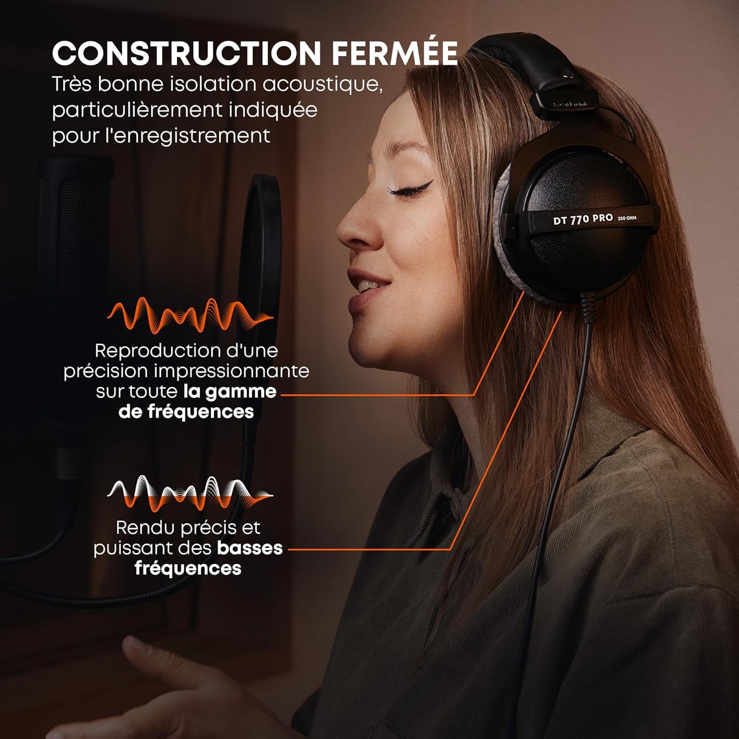 DT 770 Pro 80 Ohm Noir Édition Limitée Fermée, Câblée Pour L'Enregistrement Et Le Monitoring Professionnels