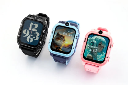 4G Android Kids Smartwatch with SIM Card, GPS + Wifi + LBS Tracker, Waterproof IP67, SOS Emergency Button, HD Video Call, Voice Chat, SMS, School Mode, Remote Monitoring, Camera, Music Player, Multiple Languages, Parental Control, Children'S Smartwatch