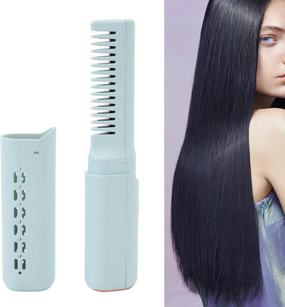 Peigne À Lisser Les Cheveux, 3 Températures Réglables Brosse À Lisser Les Cheveux Sans Fil Rechargeable, Brosse Lissante Portative Pour Femmes, Outil Peigne Coiffure À Sertir