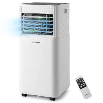 Climatiseur Mobile 4 En 1 Refroidissement Déshumidification Ventilateur 9000BTU 2 Vitesses Mode Veille Minuterie 24 H Blanc/Noir