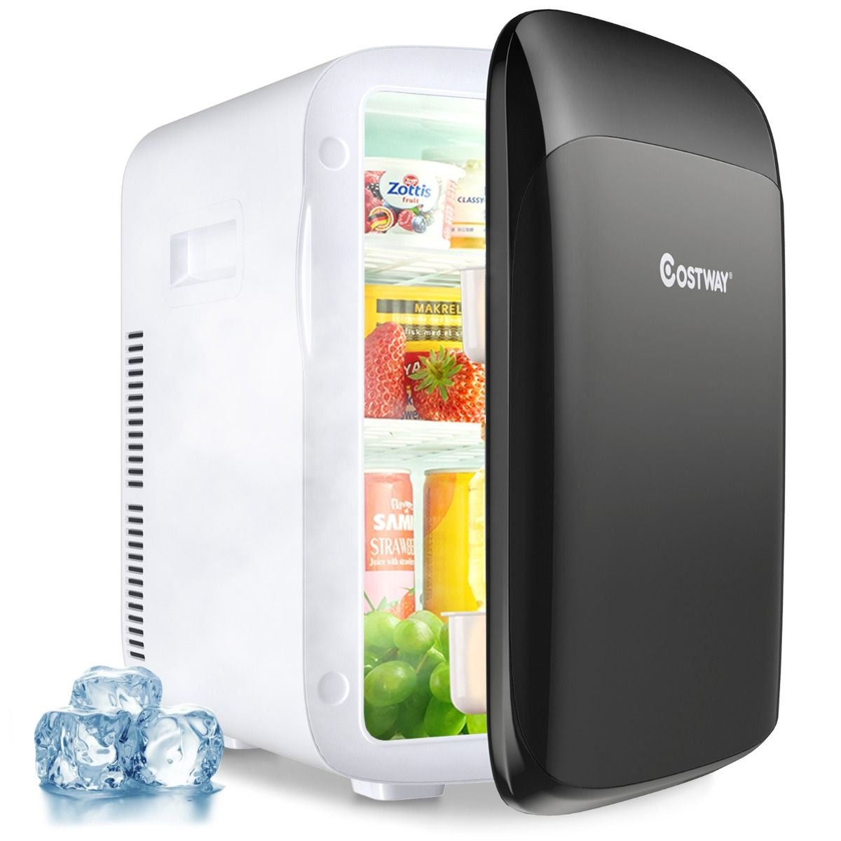 Mini Réfrigérateur 15L 2 En 1 Mini Frigo Portable Fonction De Refroidissement Et De Chauffage Blanc/Noir
