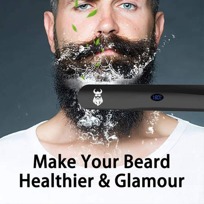 Lisseur Barbe, Brosse Lissante Chauffante Avec Sans Fil/Anti-Brûlure/Mise Hors Tension Automatique/Températures Ajustables/Taille Mini Pour Voyager/Maison
