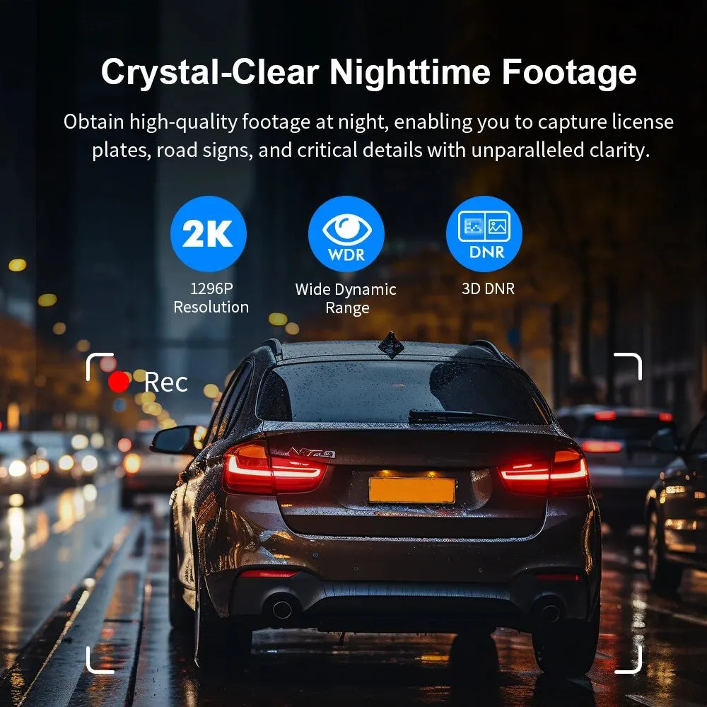 2K Dash Camera for Car DVR Dash Cam in the Car  D5 Video Recorder Emergency Voice Control Wifi APP Monitor WDR Dashcam