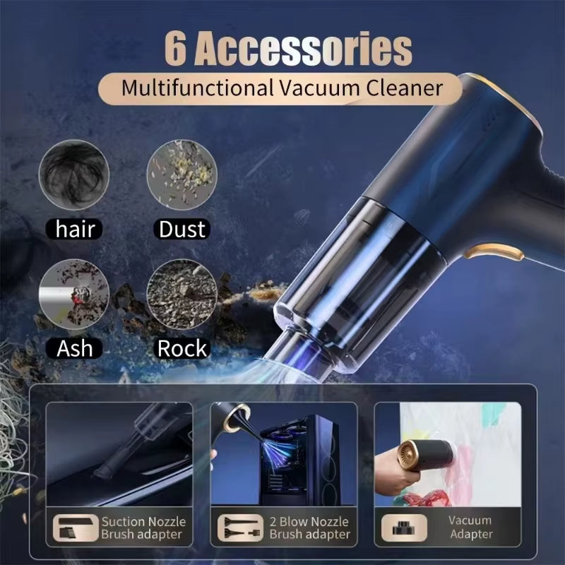 98000PA Car Vacuum Cleaner Portable Wireless Cleaner Powerful Strong Suction Handheld Cleaning Machine for Home Appliance