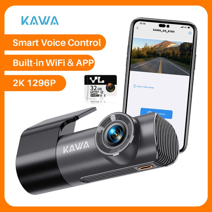 2K Dash Camera for Car DVR Dash Cam in the Car  D5 Video Recorder Emergency Voice Control Wifi APP Monitor WDR Dashcam
