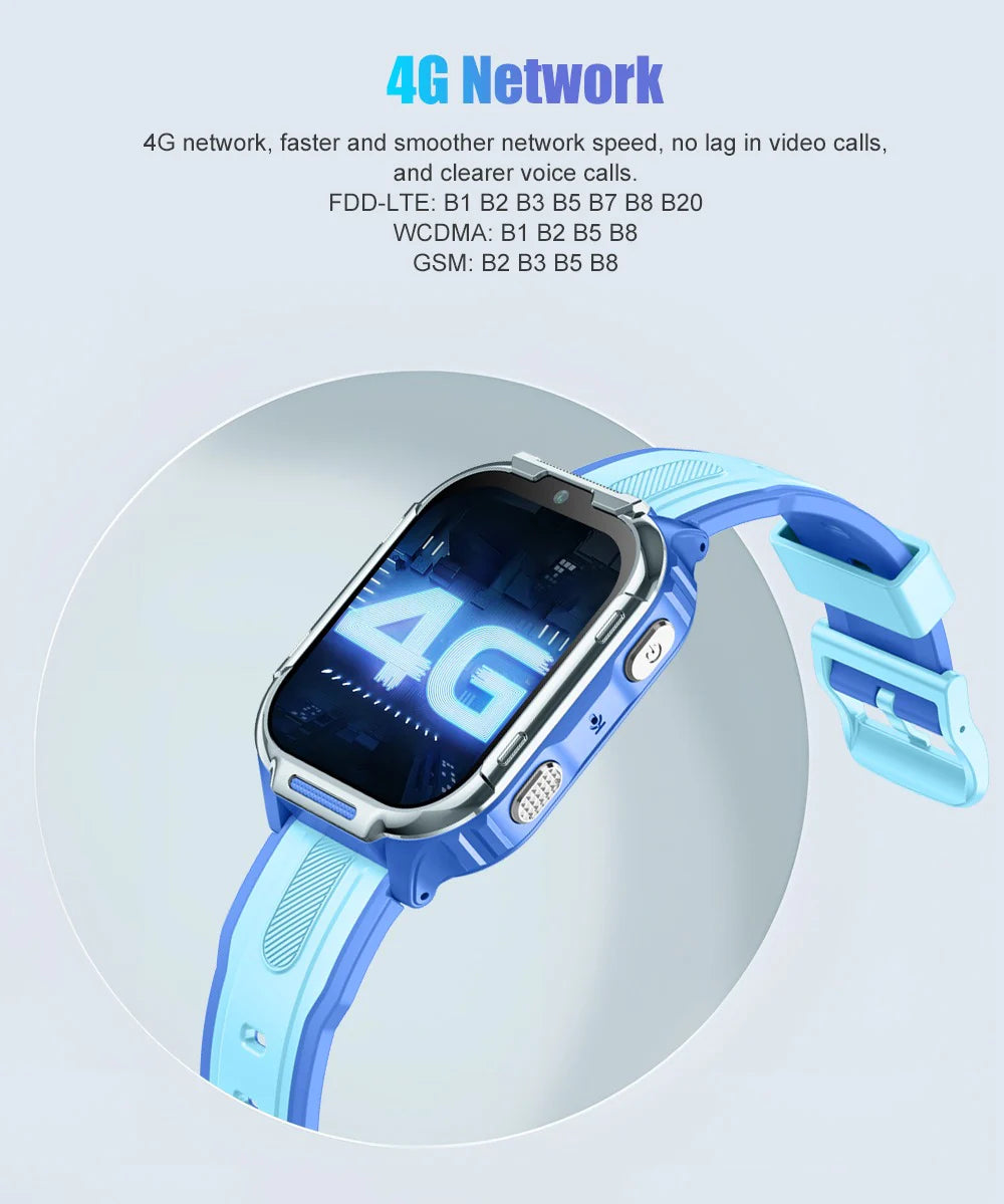 D55 Kids Smartwatch Android with GPS Tracker SIM Card Child Smart Watch for Calling, Location Tracking Safety Monitoring Smartwatch for Boys and Girls