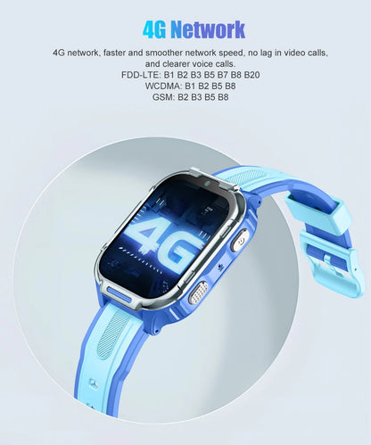 D55 Kids Smartwatch Android with GPS Tracker SIM Card Child Smart Watch for Calling, Location Tracking Safety Monitoring Smartwatch for Boys and Girls