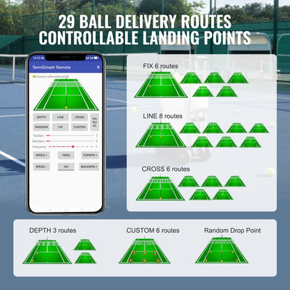 Machine À Balle De Tennis Lanceur De Balle Portable Et Automatique Blanc