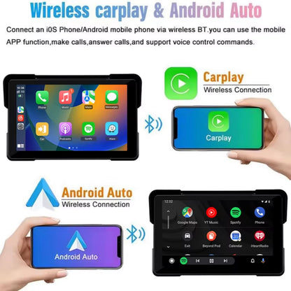 5/7 Inch Carplay Motorcycle DVR Navigation GPS Wireless Carplay Android Auto IPX7 Display Screen Portable Moto Monitor