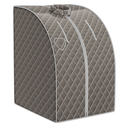 Cabine De Sauna Portable Pliable 3L Avec Télécommande 9 Options De Minuterie Fonction De Vaporisation Puissance 1000 W Noir/Gris/Argent