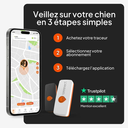 Chien XS - Mini Traceur GPS Pour Chien | Suivi En Temps Réel | Etanche | plus Petit Modèle Du Marché | Abonnement Requis | Garantie À Vie