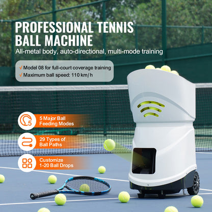 Machine À Balle De Tennis Lanceur De Balle Portable Et Automatique Blanc