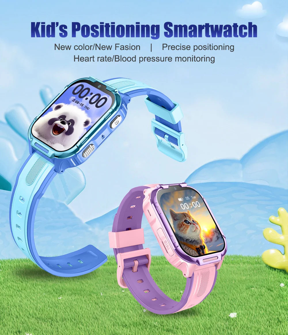 D55 Kids Smartwatch Android with GPS Tracker SIM Card Child Smart Watch for Calling, Location Tracking Safety Monitoring Smartwatch for Boys and Girls