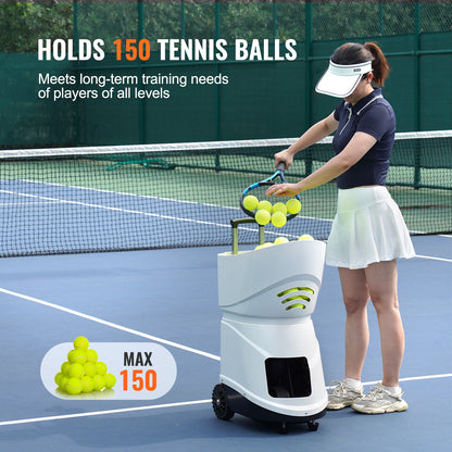 Machine À Balle De Tennis Lanceur De Balle Portable Et Automatique Blanc