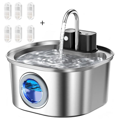 Fontaine Eau Chat Sans Fil En Inox Avec Capteur Intelligent - Purrh20™