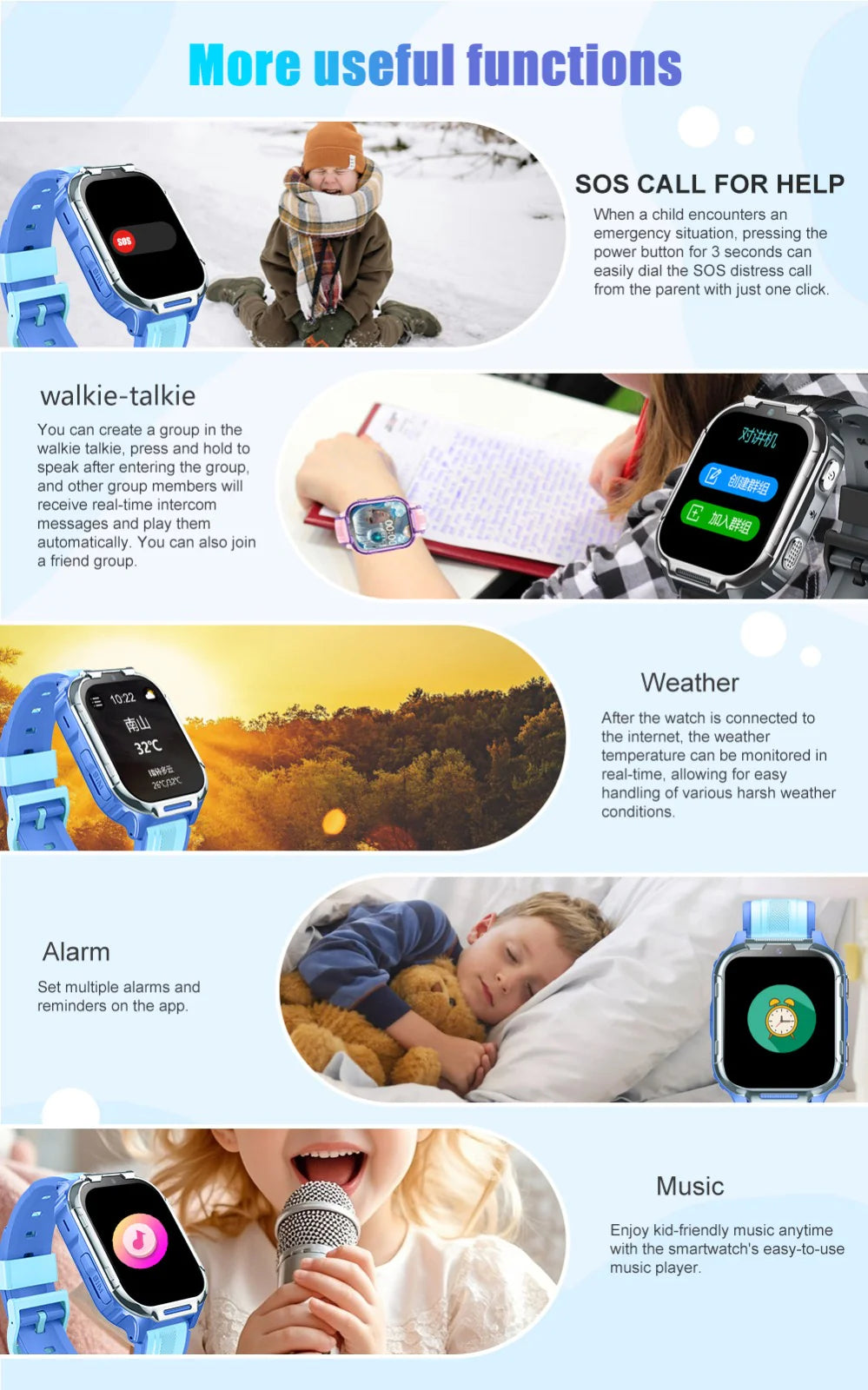 D55 Kids Smartwatch Android with GPS Tracker SIM Card Child Smart Watch for Calling, Location Tracking Safety Monitoring Smartwatch for Boys and Girls