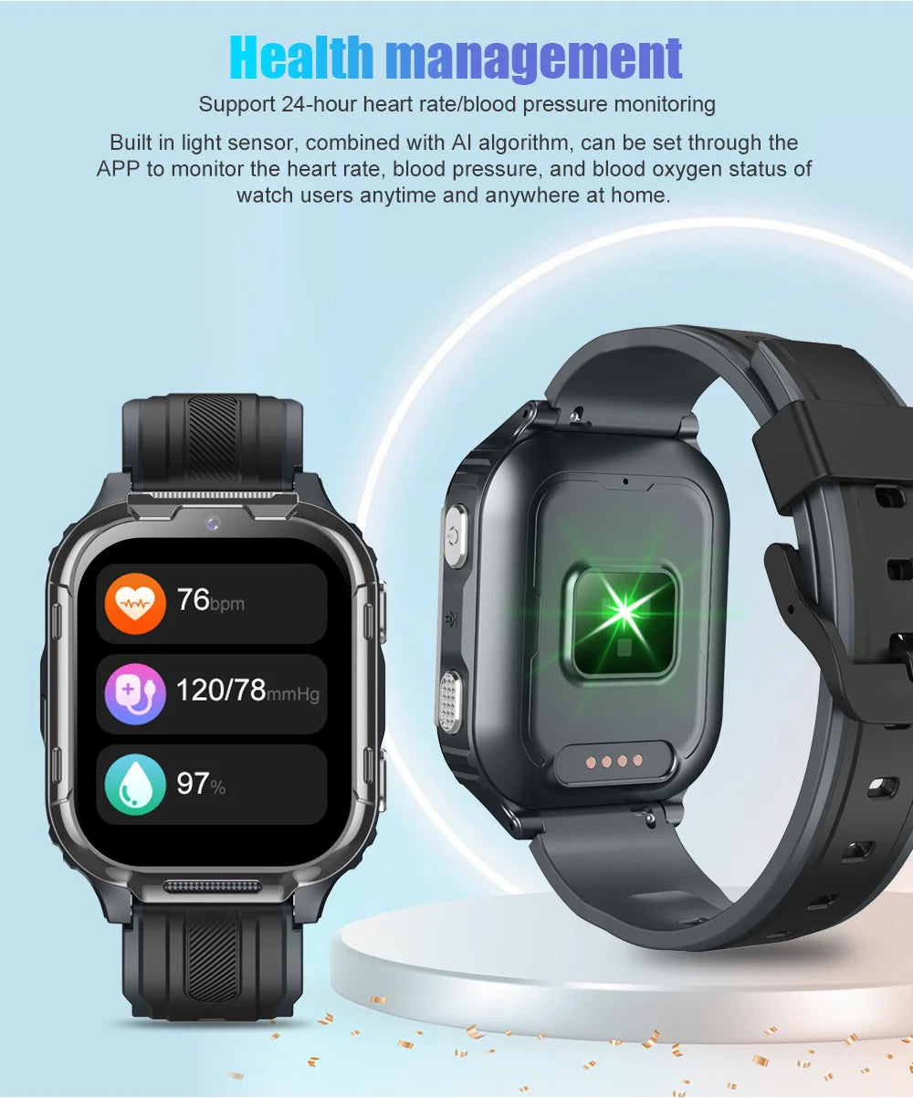 D55 Kids Smartwatch Android with GPS Tracker SIM Card Child Smart Watch for Calling, Location Tracking Safety Monitoring Smartwatch for Boys and Girls