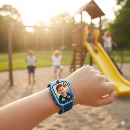 4G Android Kids Smartwatch with SIM Card, GPS + Wifi + LBS Tracker, Waterproof IP67, SOS Emergency Button, HD Video Call, Voice Chat, SMS, School Mode, Remote Monitoring, Camera, Music Player, Multiple Languages, Parental Control, Children'S Smartwatch