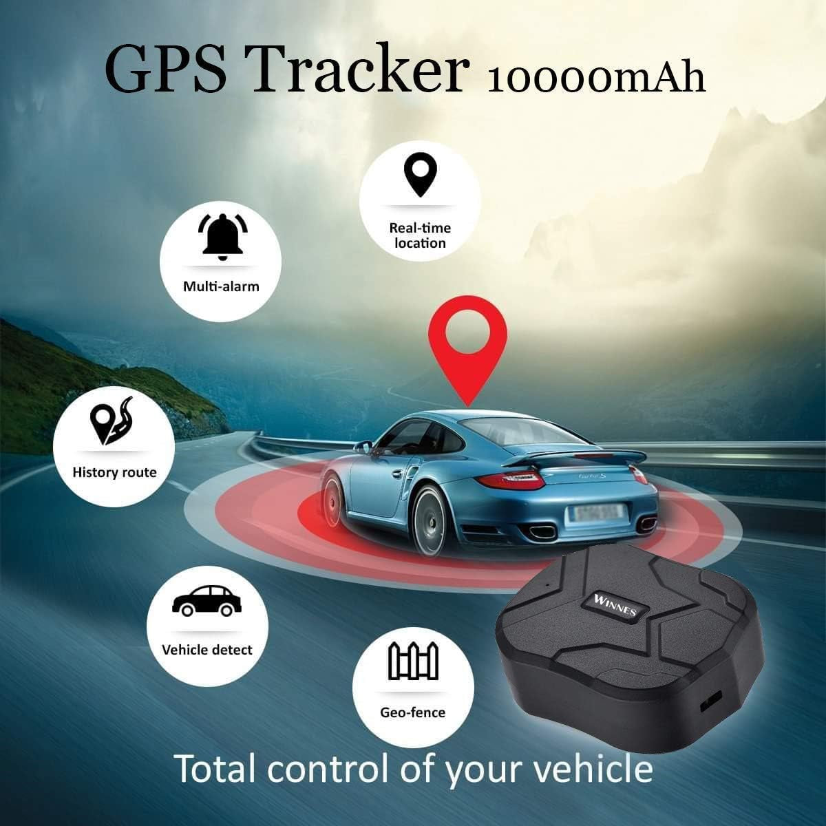 Traceur GPS Voiture Tracker 5 Mois En Veille Plusieurs Alarmes Intelligentes Étanche Avec Aimant Antivol APP Aucun Abonnement Requis 6 Mois Historique De Navigation Adapté Aux GPS Poids Lourds TK905B