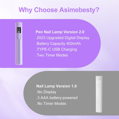Mini Lampe UV Ongles Gel, Petite Lampe À Ongles Led UV, Séchage Ultra Rapide USB Portable Lampe UV Pour Gel Pose Americaine, Vernis Semi Permanent, Violet