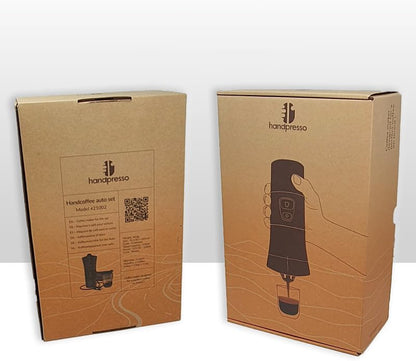 – Handcoffee Auto Set 21002 | Pack Avec Machine a Café/Sac De Transport/Tasse/Serviette | Cafetiere 12V Pour Dosette Senseo - Cafetiere Allume Cigare - Cafetière Voiture, Camping-Car