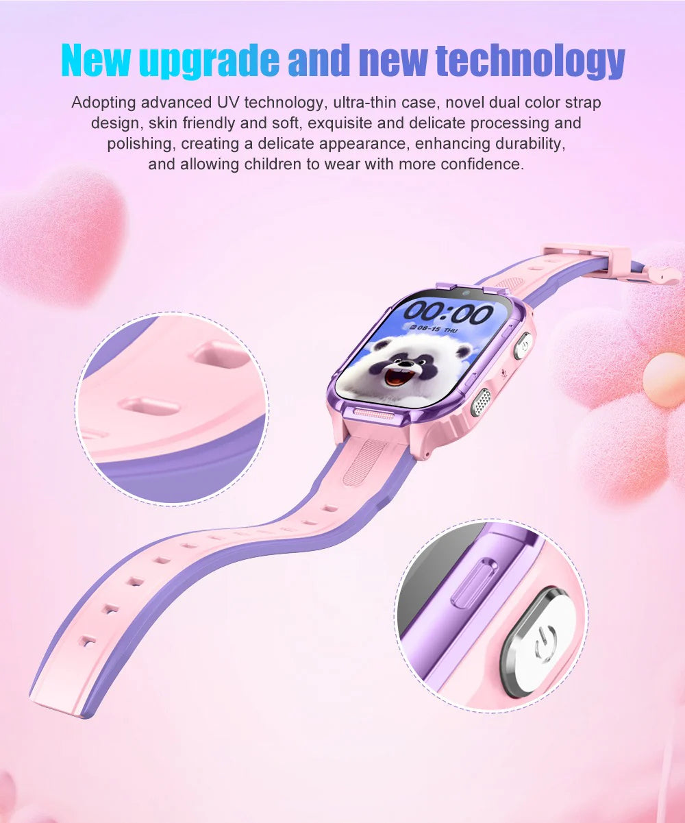 D55 Kids Smartwatch Android with GPS Tracker SIM Card Child Smart Watch for Calling, Location Tracking Safety Monitoring Smartwatch for Boys and Girls