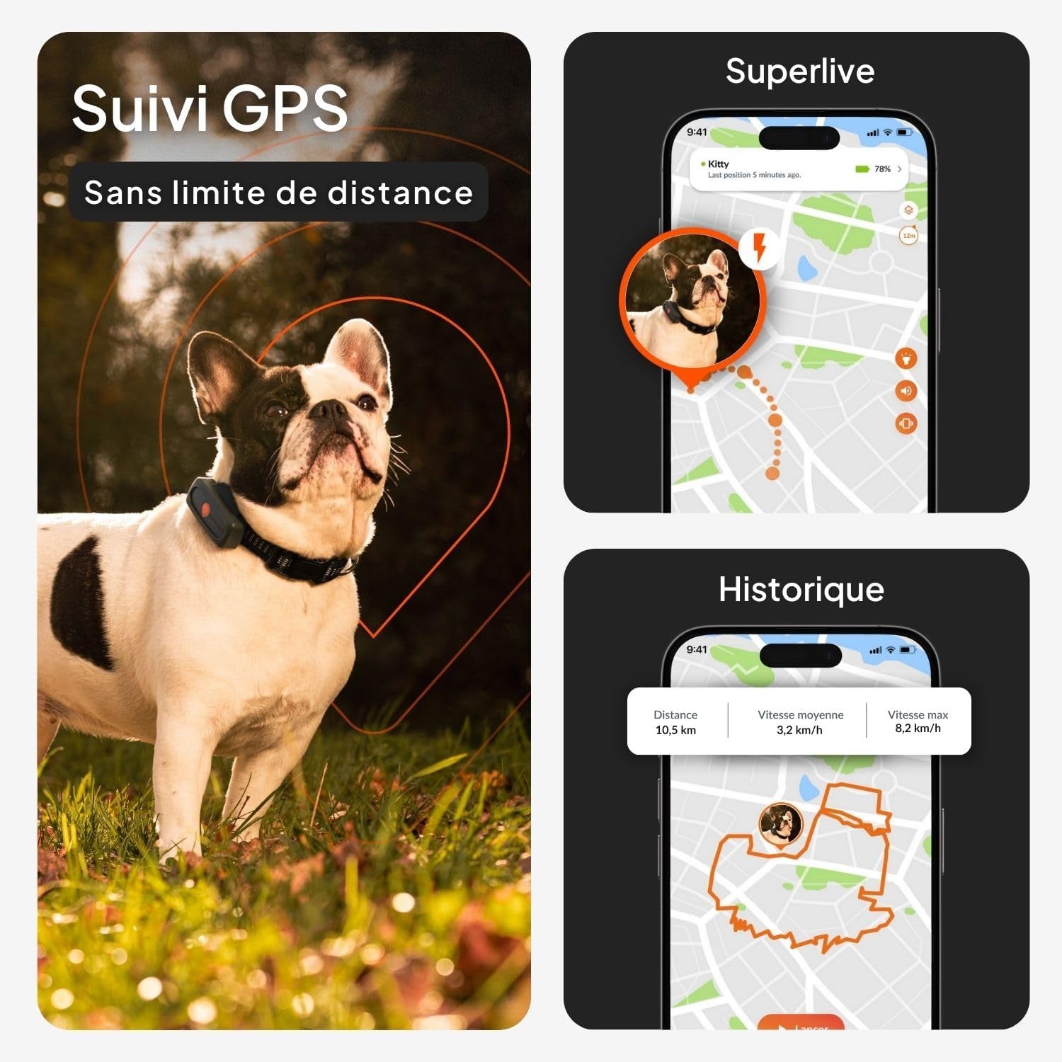 Chien XS - Mini Traceur GPS Pour Chien | Suivi En Temps Réel | Etanche | plus Petit Modèle Du Marché | Abonnement Requis | Garantie À Vie